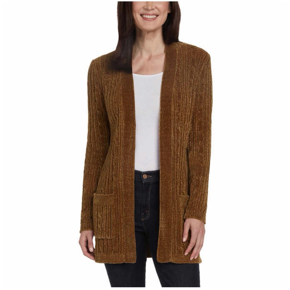 NEW Matty M Ladies' Soft Feel Chenille Cozy Cable Tobacco